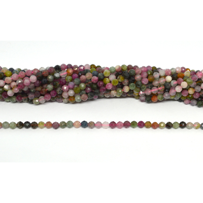 Tourmaline Faceted round 4mm strand 84 beads