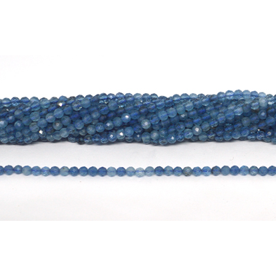 Aquamarine "Devil Blue" faceted round 3mm strand 114 beads