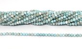 Larimar faceted round 3mm strand 124 beads-beads incl pearls-Beadthemup
