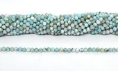 Larimar faceted round 4mm strand 93 beads-beads incl pearls-Beadthemup
