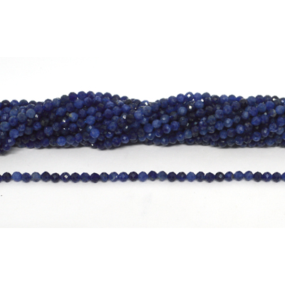 Sodalite faceted round 3mm strand 120 beads