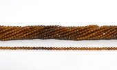 Hessonite Garnet graded  faceted round 3mm strand 128 beads-beads incl pearls-Beadthemup