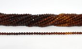 Hessonite Garnet graded  faceted round 4mm strand 95 beads-beads incl pearls-Beadthemup