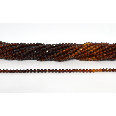Hessonite Garnet graded  faceted round 4mm strand 95 beads