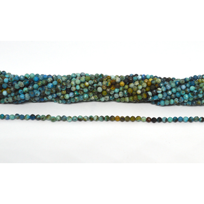 Blue Opal Peru faceted round 3mm strand 124 beads