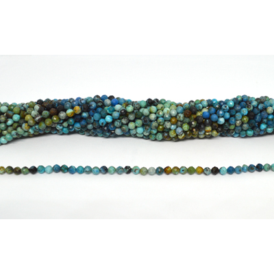 Blue Opal Peru faceted round 4mm strand 94 beads