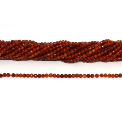 Carnelain faceted round 4mm strand 100 beads