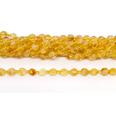 Citrine faceted rice 6x8mm strand 36 beads