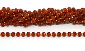 Carnelian faceted rondel 6x8mm strand 45 beads-beads incl pearls-Beadthemup
