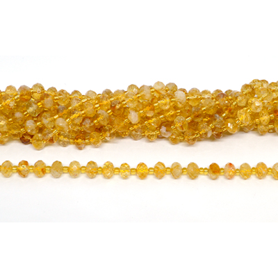 Citrine faceted rondel 6x8mm strand 48 beads