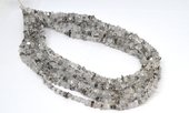 Herkimer Black Double point Chips 39cm strand-beads incl pearls-Beadthemup