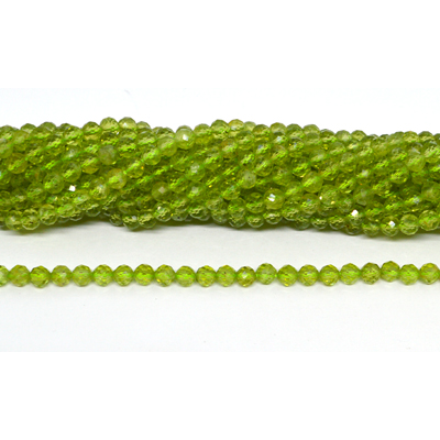Peridot faceted round 4mm strand 82 beads