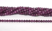 Ruby faceted round 5mm strand 70 beads-beads incl pearls-Beadthemup