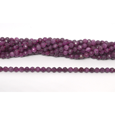 Ruby faceted round 5mm strand 70 beads