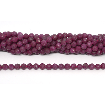 Ruby faceted round 6mm strand 60 beads