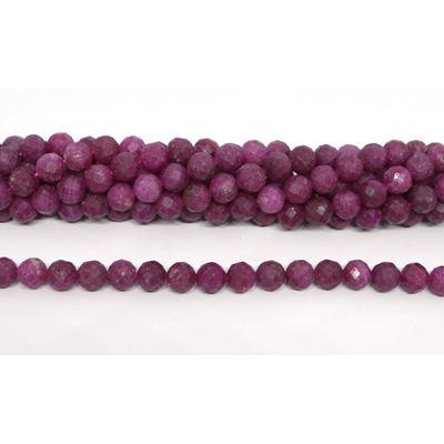 Ruby faceted round 8mm strand 45 beads
