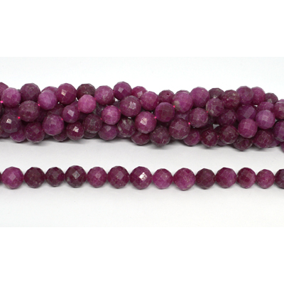 Ruby faceted round 10mm strand 39 beads