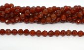 Carnelian faceted round 10mm strand 40 beads-beads incl pearls-Beadthemup