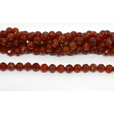 Carnelian faceted round 10mm strand 40 beads