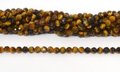Tiger Eye faceted round 6mm strand 60 beads-beads incl pearls-Beadthemup