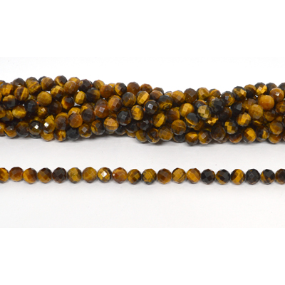 Tiger Eye faceted round 6mm strand 60 beads