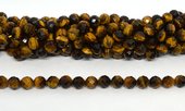 Tiger Eye faceted round 8mm strand 43 beads-beads incl pearls-Beadthemup