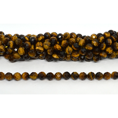Tiger Eye faceted round 8mm strand 43 beads