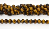 Tiger Eye faceted round 12mm strand 52 beads-beads incl pearls-Beadthemup