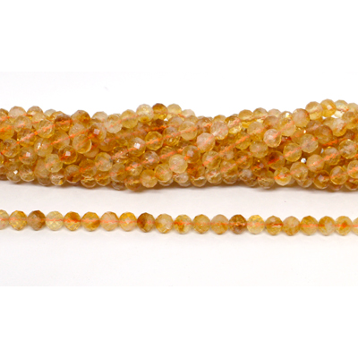 Citrine natural faceted round 6mm strand 63 beads