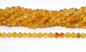 Citrine natural faceted round 8mm strand 45 beads-beads incl pearls-Beadthemup