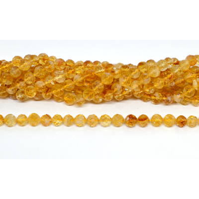 Citrine natural faceted round 8mm strand 45 beads