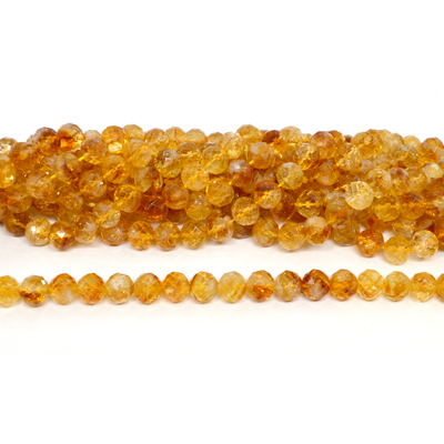 Citrine natural faceted round 10mm strand 39 beads