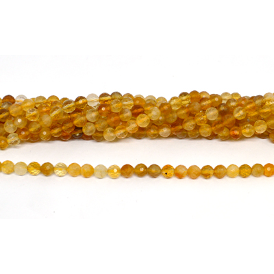 Citrine natural A faceted round 5.5mm strand 68 beads