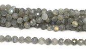 Labradorite Faceted round 8mm strand 43 beads-beads incl pearls-Beadthemup
