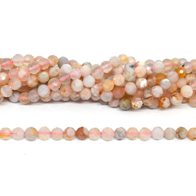 Cherry blossom Agate faceted 6mm strand 60 beads