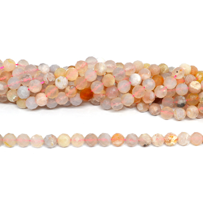 Cherry blossom Agate faceted 8mm strand 43 beads