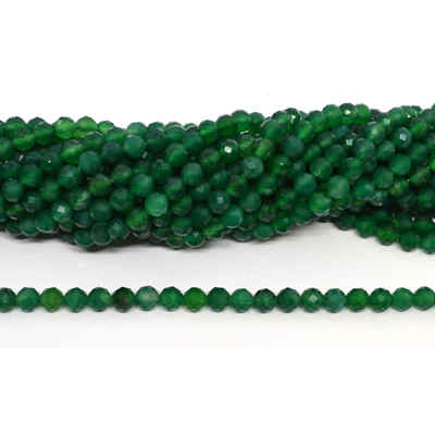 Green Onyx faceted round 6mm strand 63 beads