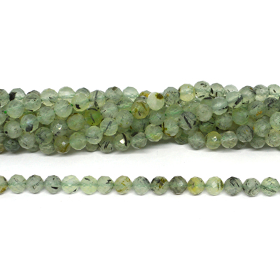 Prehnite faceted round 6mm strand 60 beads
