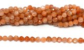 Sunstone faceted round 6mm strand 62 beads-beads incl pearls-Beadthemup