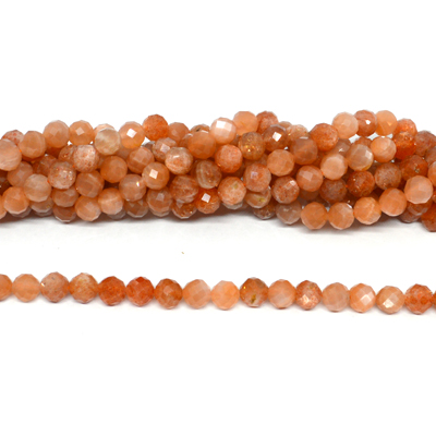 Sunstone faceted round 6mm strand 62 beads
