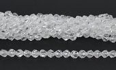 Clear Quartz diamond cut faceted round 8mm strand 46 beads-beads incl pearls-Beadthemup