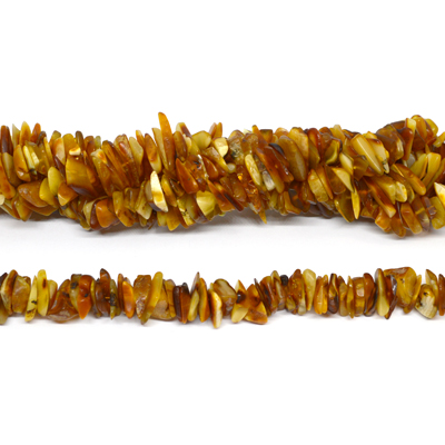 Amber center drill chip large 15-17mm strand 120 beads