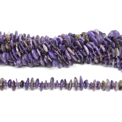 Charoite middle drill polished chip 78 beads
