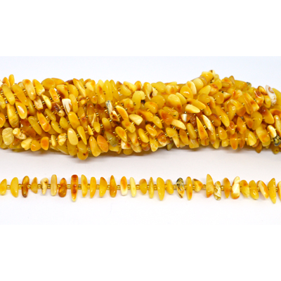 Amber middle drill polished chip 60 beads