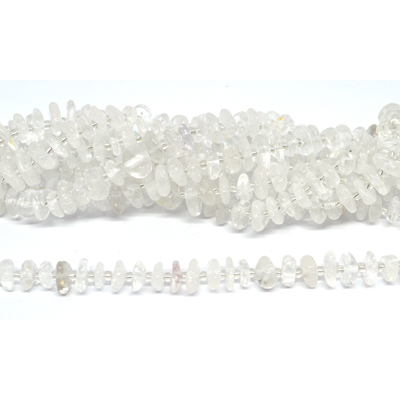 Clear quartz middle drill polished chip 68 beads