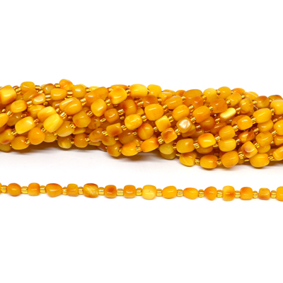 Butterscotch Amber nugget 6x8mm strand 38 beads