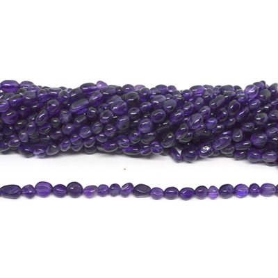 Amethyst nugget 6x8mm strand 62 beads