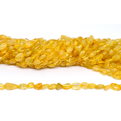 Citrine nugget 6x8mm strand 42 beads