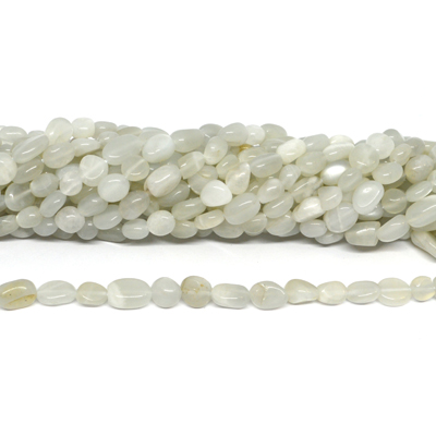 Milky Moonstone nugget 6x8mm strand 45 beads