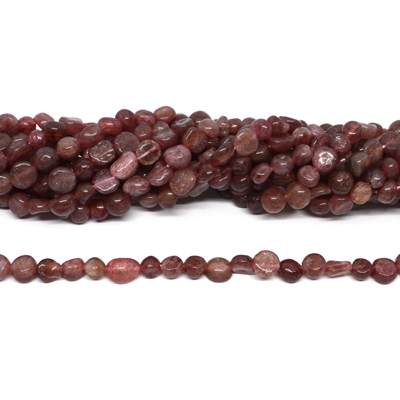 Strawberry Quartz nugget 6x8mm strand 56 beads